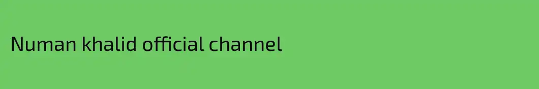 Numan khalid official channel